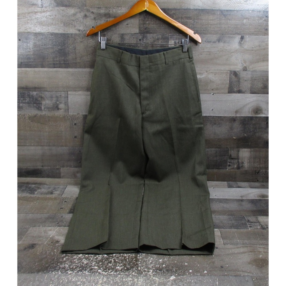 USMC Dress Pants Mens 32S Green Poly Wool Marine Corps Uniform Trousers Military